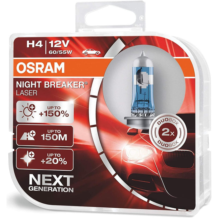 2 x Osram H4 12V 60/55W +150% Night Breaker Laser (Next Generation) Car Bulbs Osram  - Dynamic Drive