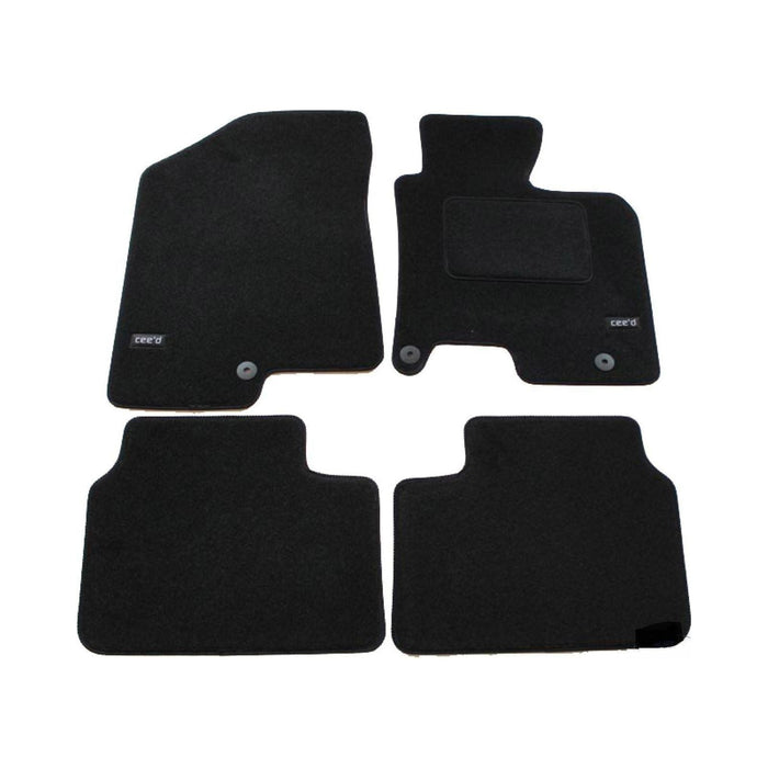 Tailored Logo Velour Carpet Floor Mats for Kia Cee'D 2012-Up 4PCS Fix UKB4C  - Dynamic Drive