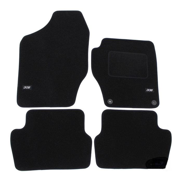 Tailored Logo Velour Carpet Floor Mats for Peugeot 308 2013-2016 4PCS UKB4C  - Dynamic Drive