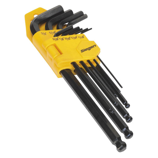 Seigen by Sealey Ball-End Hex Key Set 9pc Long Imperial S01098 Sealey  - Dynamic Drive