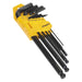 Sealey Ball-End Hex Key Set 9pc Long Imperial S01098 Sealey  - Dynamic Drive