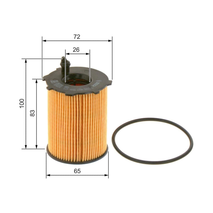 Genuine Bosch Car Oil Filter P7159 fits Fiat 500 - 0.9 - 10- F026407159