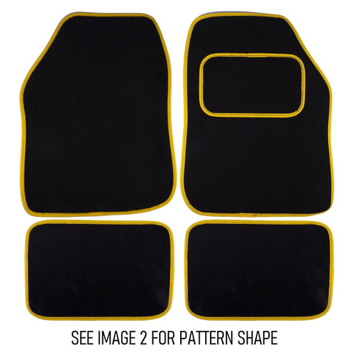 Fully Tailored Yellow Trim Carpet Mats fits VW Golf 14 Sv Set of 4 With 4 Clips UKB4C  - Dynamic Drive