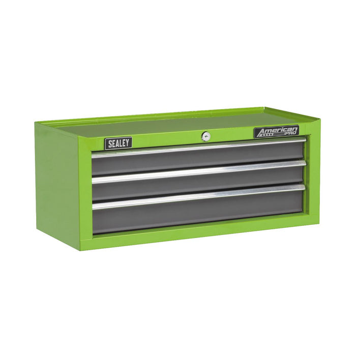 Sealey Mid-Box 3 Drawer with Ball-Bearing Slides Hi-Vis Green/Grey AP22309BBHV