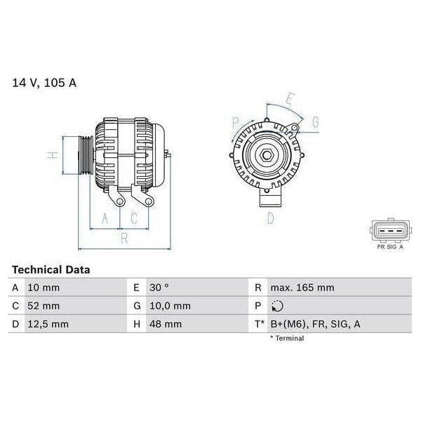 Bosch Reman Alternator 8044 0986080440