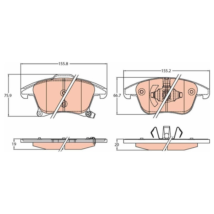 Genuine TRW Brake Pads (Front) (R90) GDB2092