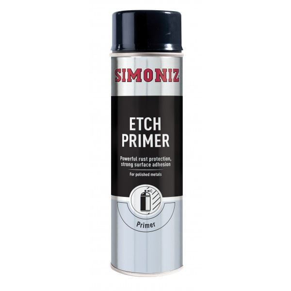 Simoniz Etch Primer Car Spray Polished Metal Paint Rust Protection Aerosol 500ml