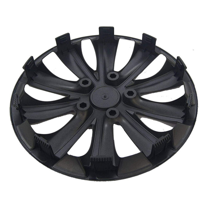 13" Alloy Look Black & Silver Stripe Multi-Spoke Wheel Trims Hub Caps Covers UKB4C  - Dynamic Drive