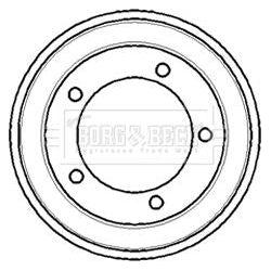 Genuine Borg & Beck Brake Drum fits Ford Transit rear 91 BBR7083 Borg & Beck  - Dynamic Drive