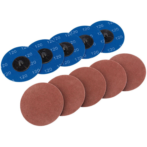 Draper Aluminium Oxide Sanding Discs, 75mm, 120 Grit (Pack of 10) 75617 Draper  - Dynamic Drive