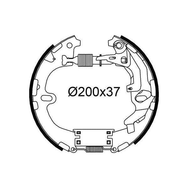 Genuine Valeo Pre-M. Brake Shoe Kit Fits Toyota Corolla V