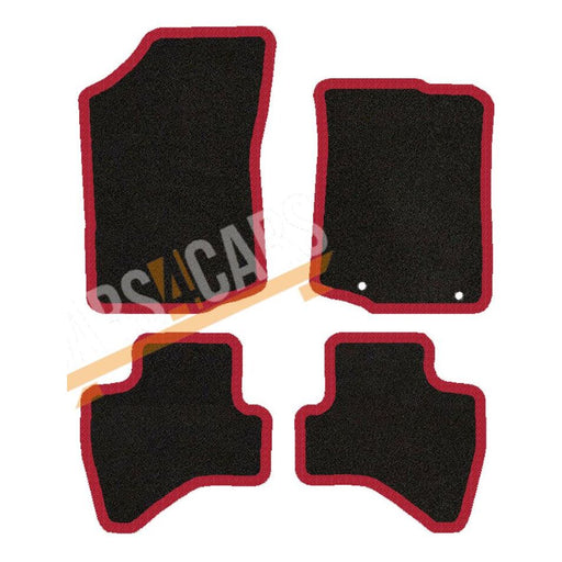 Fully Tailored Red Trim Carpet Mats for Peugeot 108 Set of 4 With 2 Clips UKB4C  - Dynamic Drive