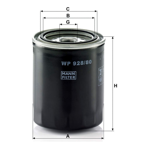 Genuine Mann Oil Filter for Toyota HiAce HiLux. VW WP928/80 Mann & Hummel  - Dynamic Drive