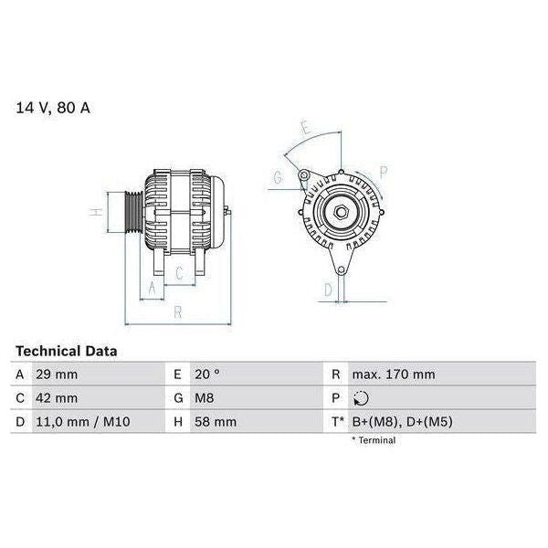 Bosch Reman Alternator 8100 0986081000