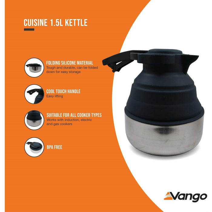 Vango Cuisine 1.5L Collapsible Camping Kettle Vango  - Dynamic Drive