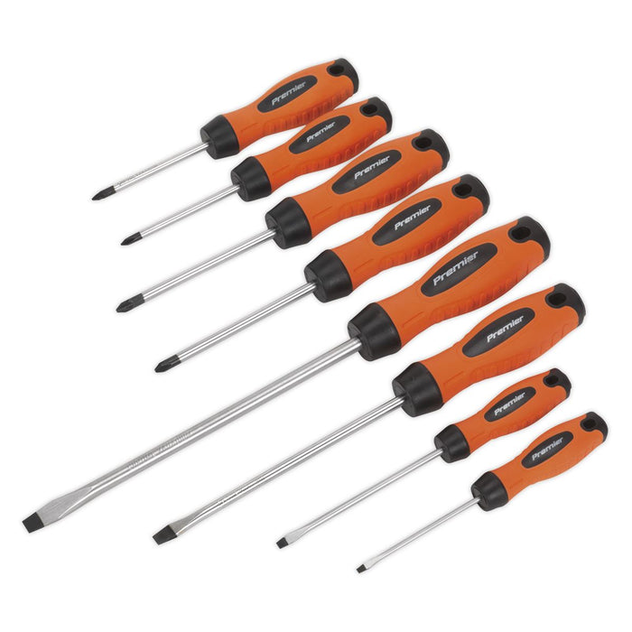 Sealey Screwdriver Set 8pc Hi-Vis Orange HV003 Sealey  - Dynamic Drive