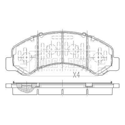 Genuine Borg & Beck Front Brake Pads fits Isuzu N Series 5.2DT 06 BBP2611 Borg & Beck  - Dynamic Drive