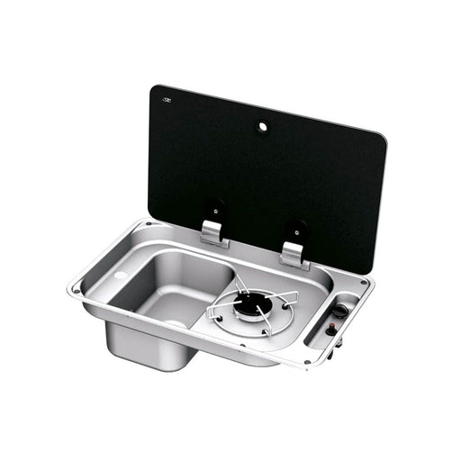 CAN 1 Burner Sink Combi Unit with Glass Lid and Piezo Ignition (Left Handed) CAN  - Dynamic Drive