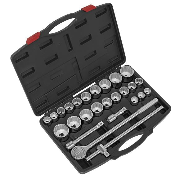 SOCKET SET 26PC 3/4inchSQ DRIVE 12PT WALLDRIVE - DUO Sealey  - Dynamic Drive