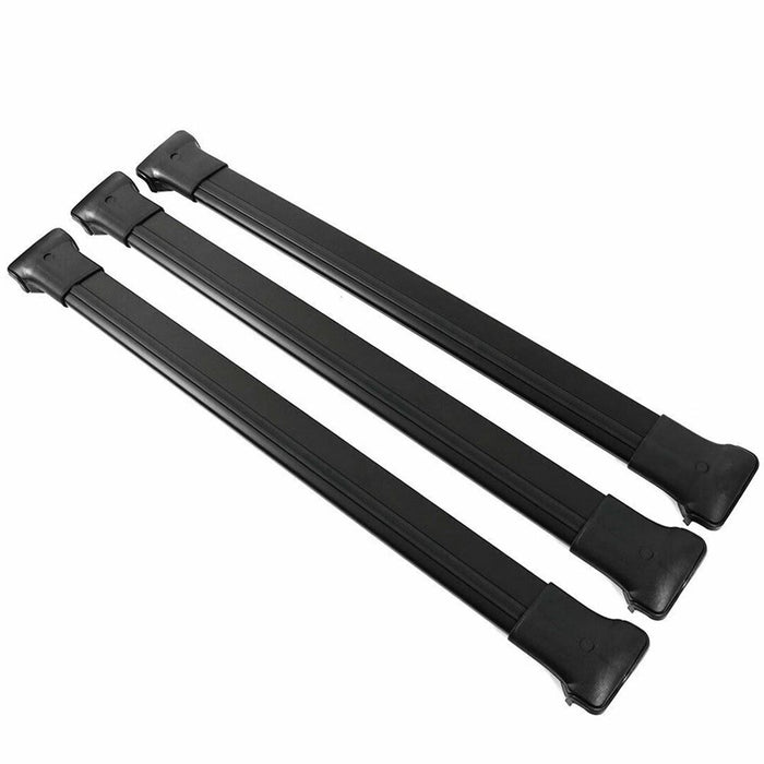 3x Roof Bars Rack Aluminium Black fits Renault Trafic 2014- X82