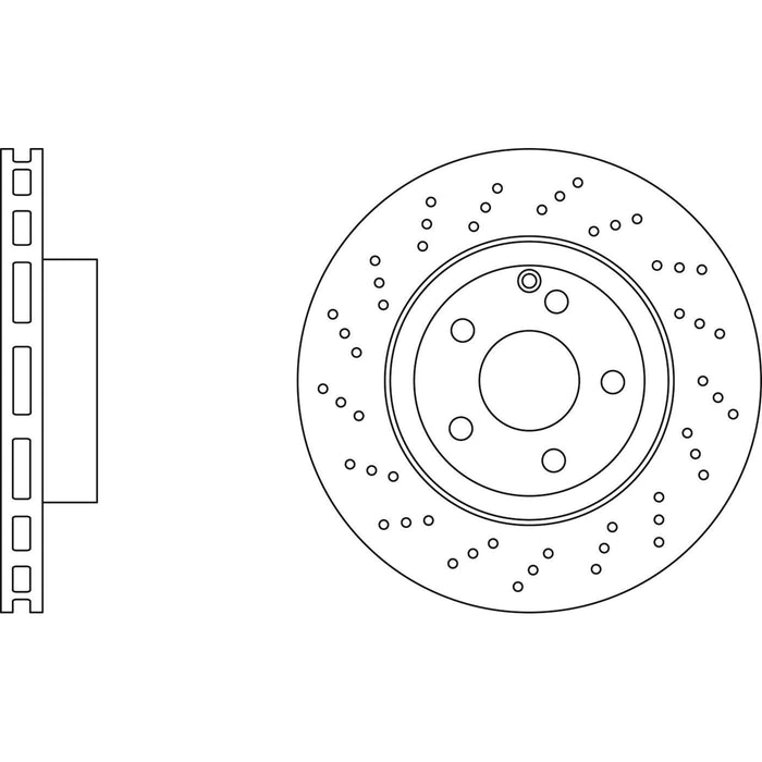 Genuine APEC Front Brake Discs & Pads Set Perforated for Mercedes-Benz SL