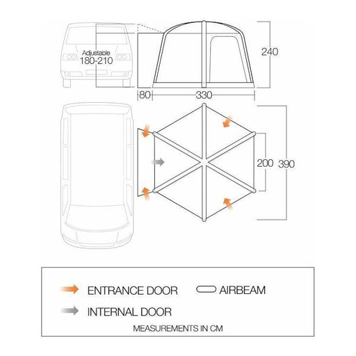 Vango HexAway Pro Air Low Drive Away Awning  (180 - 210cm) Campervan Vango  - Dynamic Drive