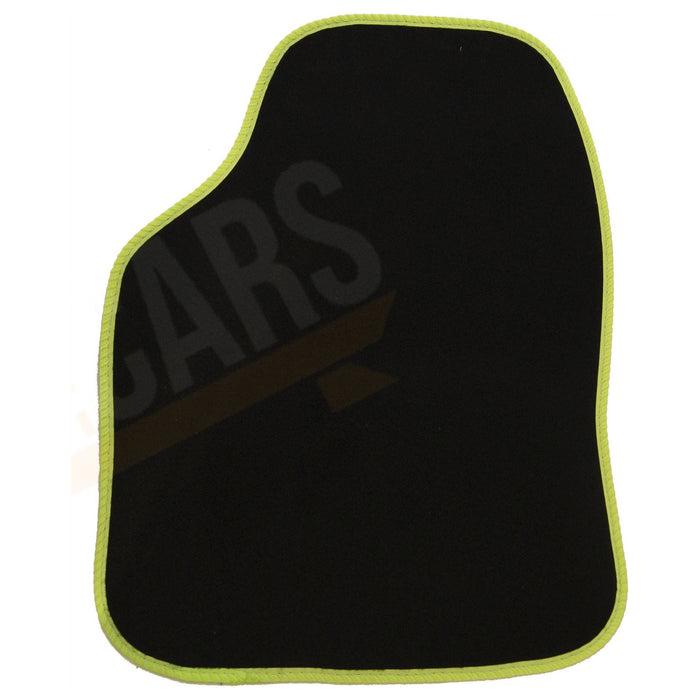 4 x VR Black Car Carpet Floor Mats with Green Trim fits Citroen C1 C2 C3 C4 Saxo UKB4C  - Dynamic Drive