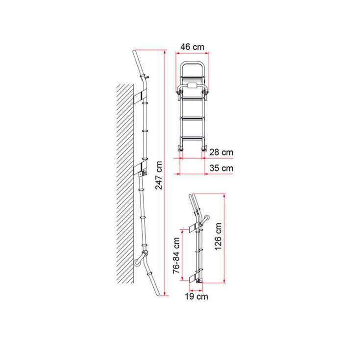 Fiamma Deluxe 8 Folding Ladder Caravan/Motorhome Accessory