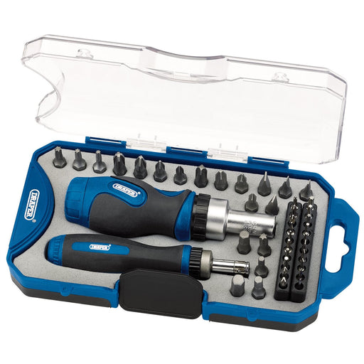 Draper Ratchet Screwdriver and Bit Set (42 Piece) 46479 Draper  - Dynamic Drive