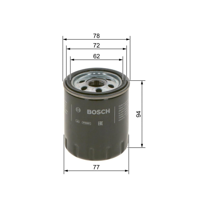 Bosch Cv Oil Filter P7268 (Hgv) fits Peugeot Boxer BlueHDi 330|BlueHDi 333|BlueH