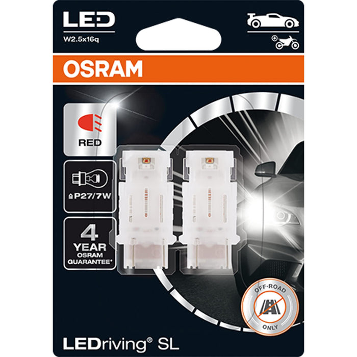 OSRAM LEDriving® SL, P27/7W, Red, LED signal lamps, Off-road only, non ECE