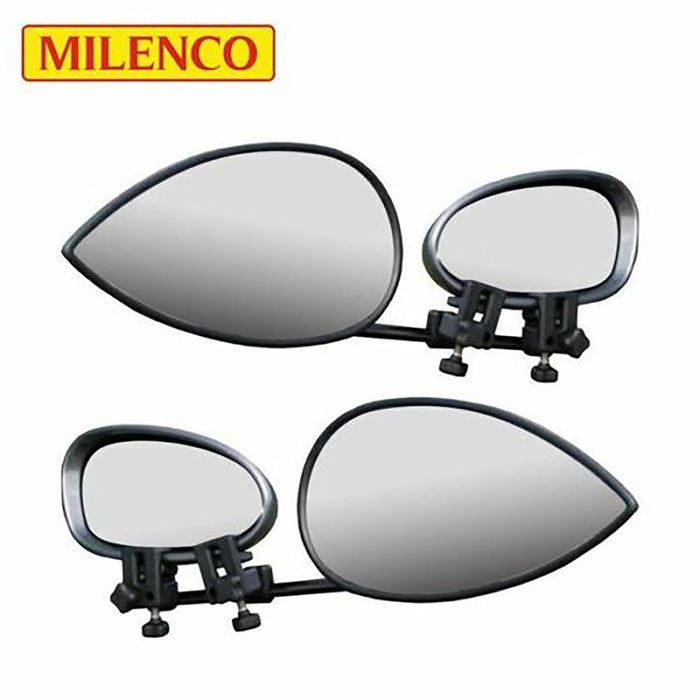 2x Milenco Aero 4 Towing Mirrors Caravan Trailer Convex Glass +Storage/Carry Bag Milenco  - Dynamic Drive