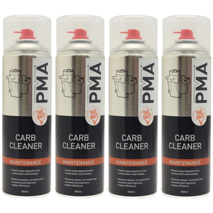 4 x PMA Carb Injector & Air Intake Cleaner Aerosol Solvent Spray 500ml CARBC