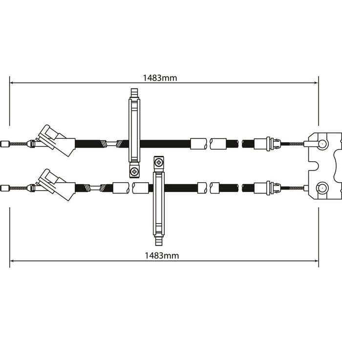 Apec Brake Cable Rear Centre Fits Ford Focus