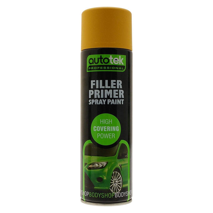 4x Autotek Yellow Filler Primer 500ML High Covering Spray Paint Professional Autotek  - Dynamic Drive