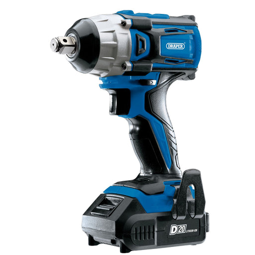 Draper D20 20V Brushless Impact Wrench, 1/2" Sq. Dr., 250Nm, 2 x 2.0Ah Batteries Draper  - Dynamic Drive