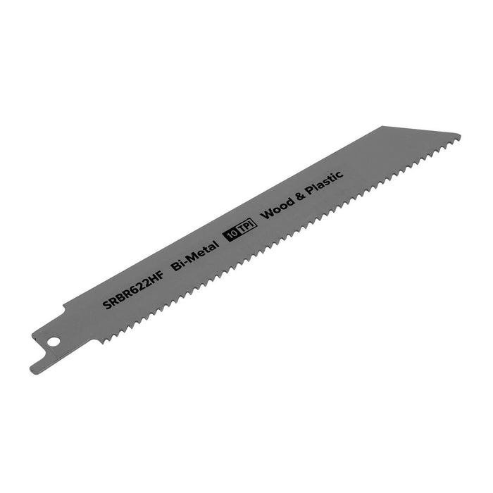 Sealey Reciprocating Saw Blade Wood & Plastics 150mm 10tpi Pack of 5 SRBR622HF Sealey  - Dynamic Drive