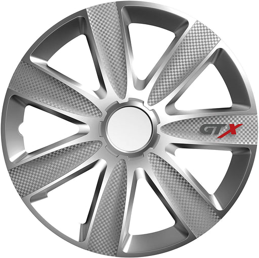 15" Inch GTX Carbon Grey Multi-Spoke Wheel Trim Hub Cap Covers Protectors UKB4C  - Dynamic Drive