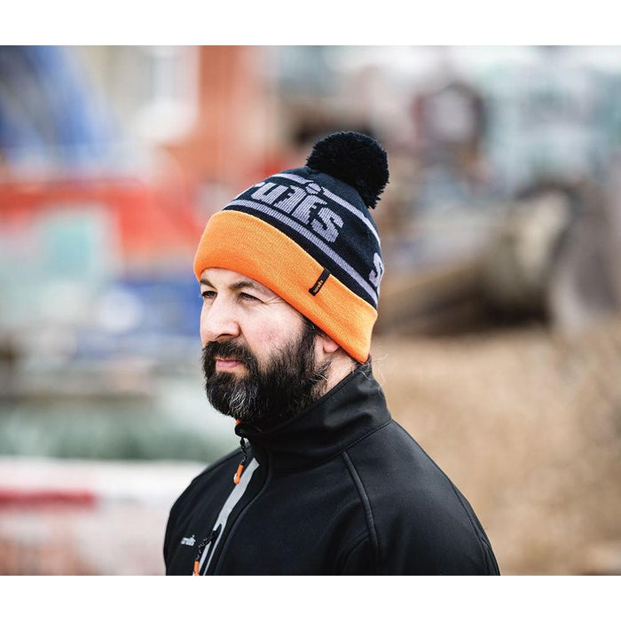 Scruffs Trade Bobble Hat Black/Orange