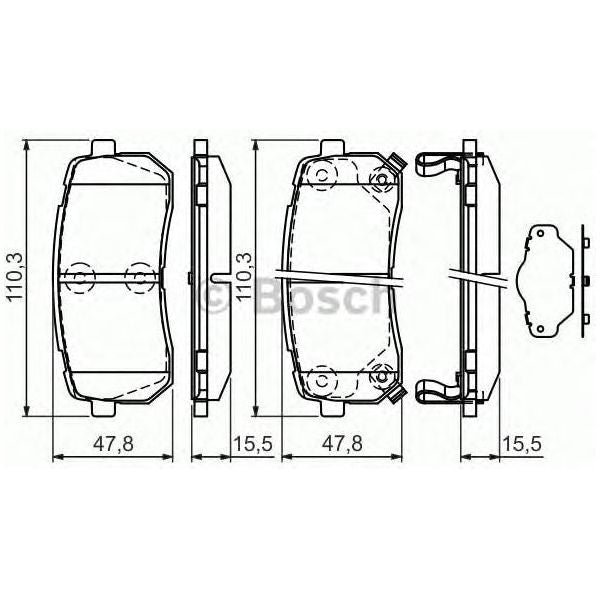 Genuine Bosch Brake Pad Set Bp1217 fits Hyundai i800 CRDi - 2.5 - 07- 0986494327