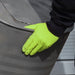 Diamond Grip Extra-Thick Nitrile Powder-Free Gloves Hi-Vis Green XL Pack of 50 Sealey  - Dynamic Drive