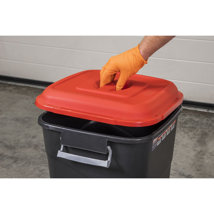 Sealey Refuse/Storage Bin 50L Red BM50R