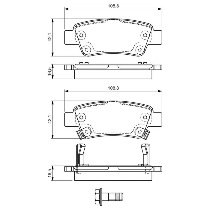 Genuine Bosch Brake Pad Set Bp1219 fits Honda CR-V i-DTEC - 2.2 - 09-14 09864943