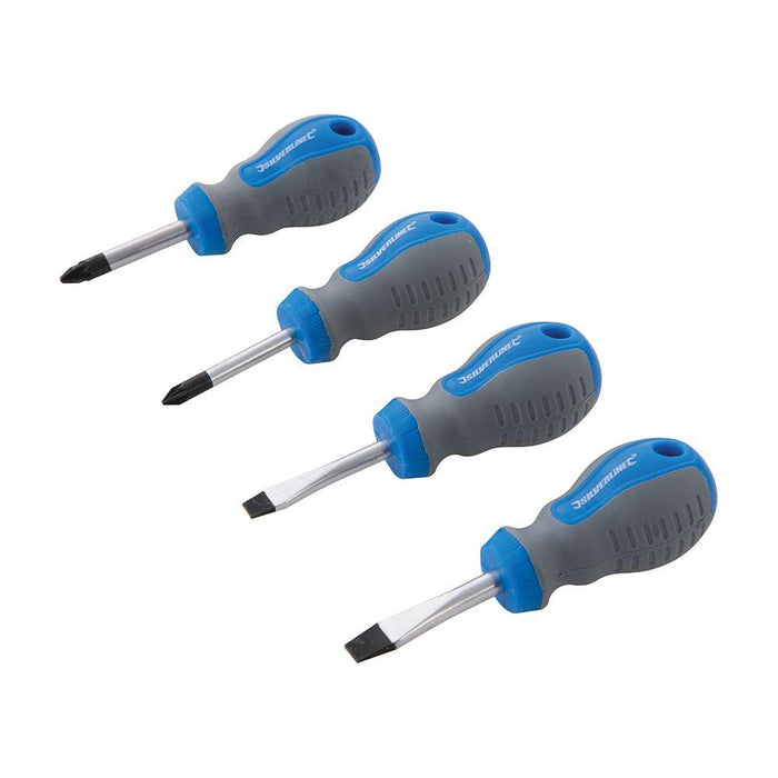 Silverline Stubby Screwdriver Set 4pce 4pce Silverline  - Dynamic Drive