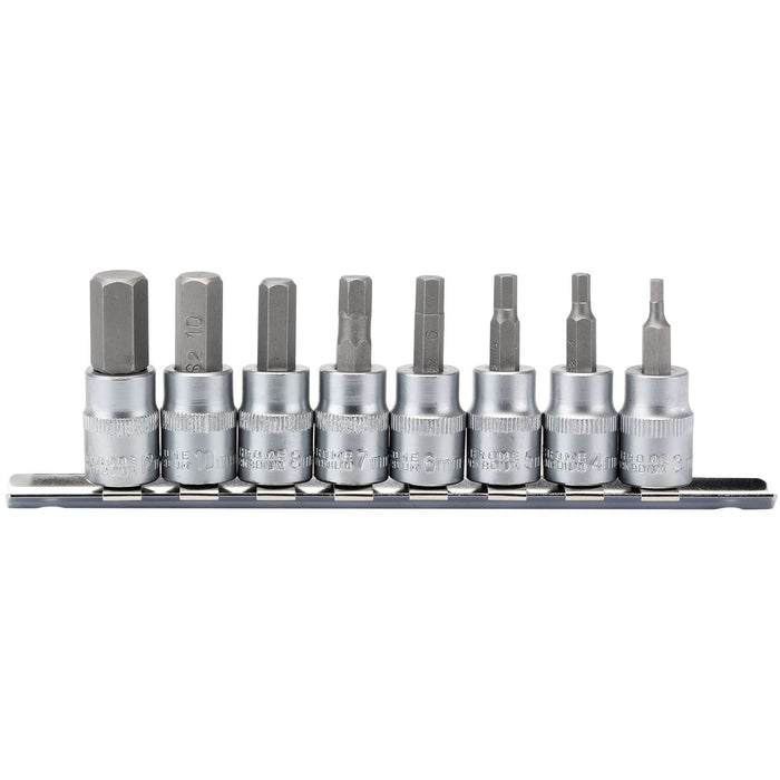 Draper Metric Hex. Socket Bit Set, 3/8" Sq. Dr., 48mm (8 Piece) 16285