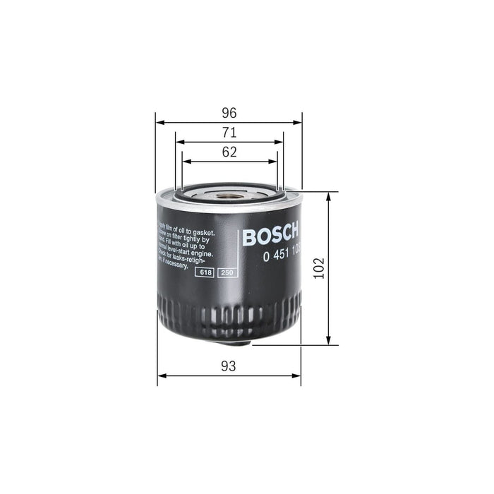 Genuine Bosch Cv Oil Filter P3062 (Hgv) 0451103062 Bosch  - Dynamic Drive