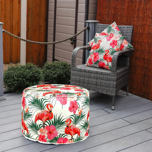 Gaeden Flamingo Palm Print Inflatable Ottoman Gardenwize  - Dynamic Drive