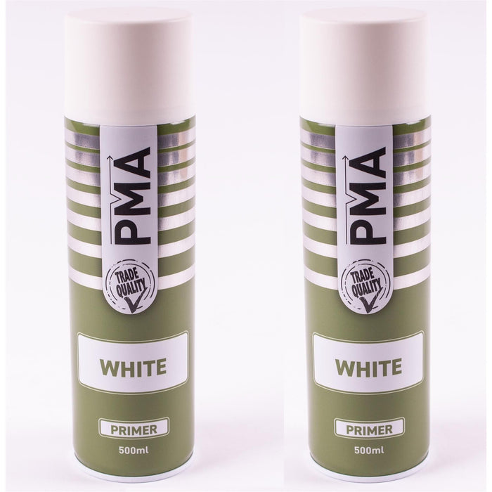 2X PMA Aerosol Spray Primer White 500Ml High Coverage Plastic Primer PMA  - Dynamic Drive