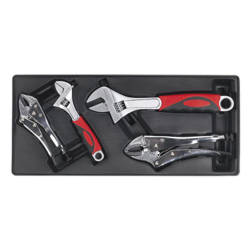 Sealey Tool Tray with Locking Pliers & Adjustable Wrench Set 4pc TBT04 Sealey  - Dynamic Drive