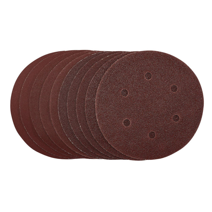 Draper Sanding Discs, 150mm, Hook & Loop, Assorted Grit, (Pack of 10) 55069 Draper  - Dynamic Drive